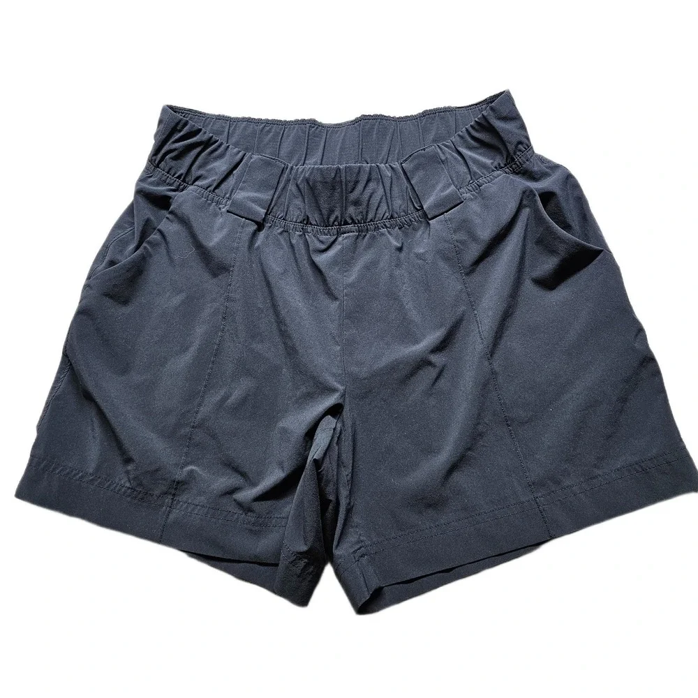 Athleta Athletic Shorts Womens 6 Navy Gym Training Workout Elastic Waist Pull On